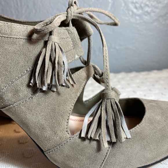 Plenty by Tracy Reese Paola Gray Lace Up Heels with Tassel Detail - Picture 11 of 16